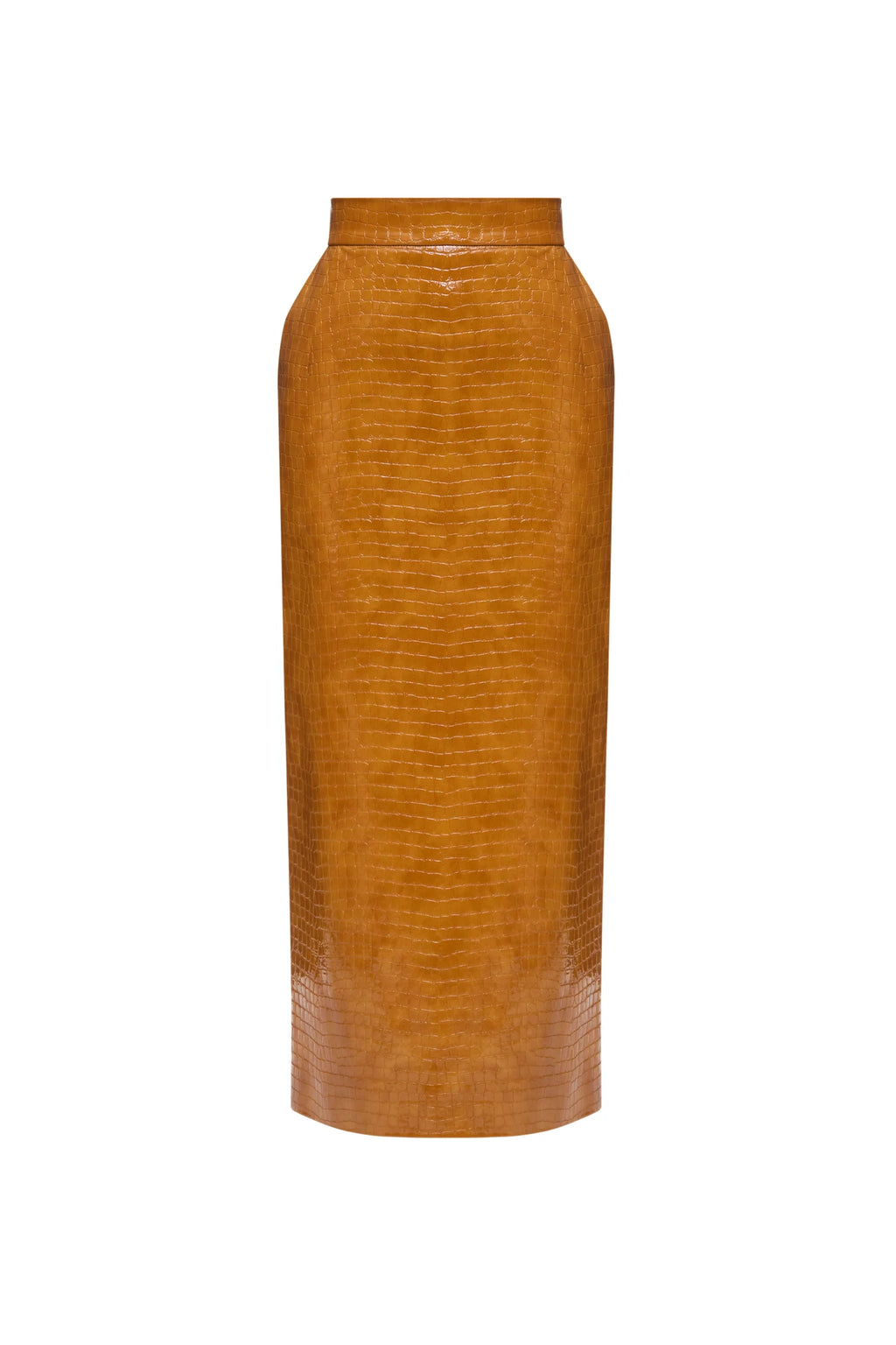CROCO OCHRE MIDI SKIRT