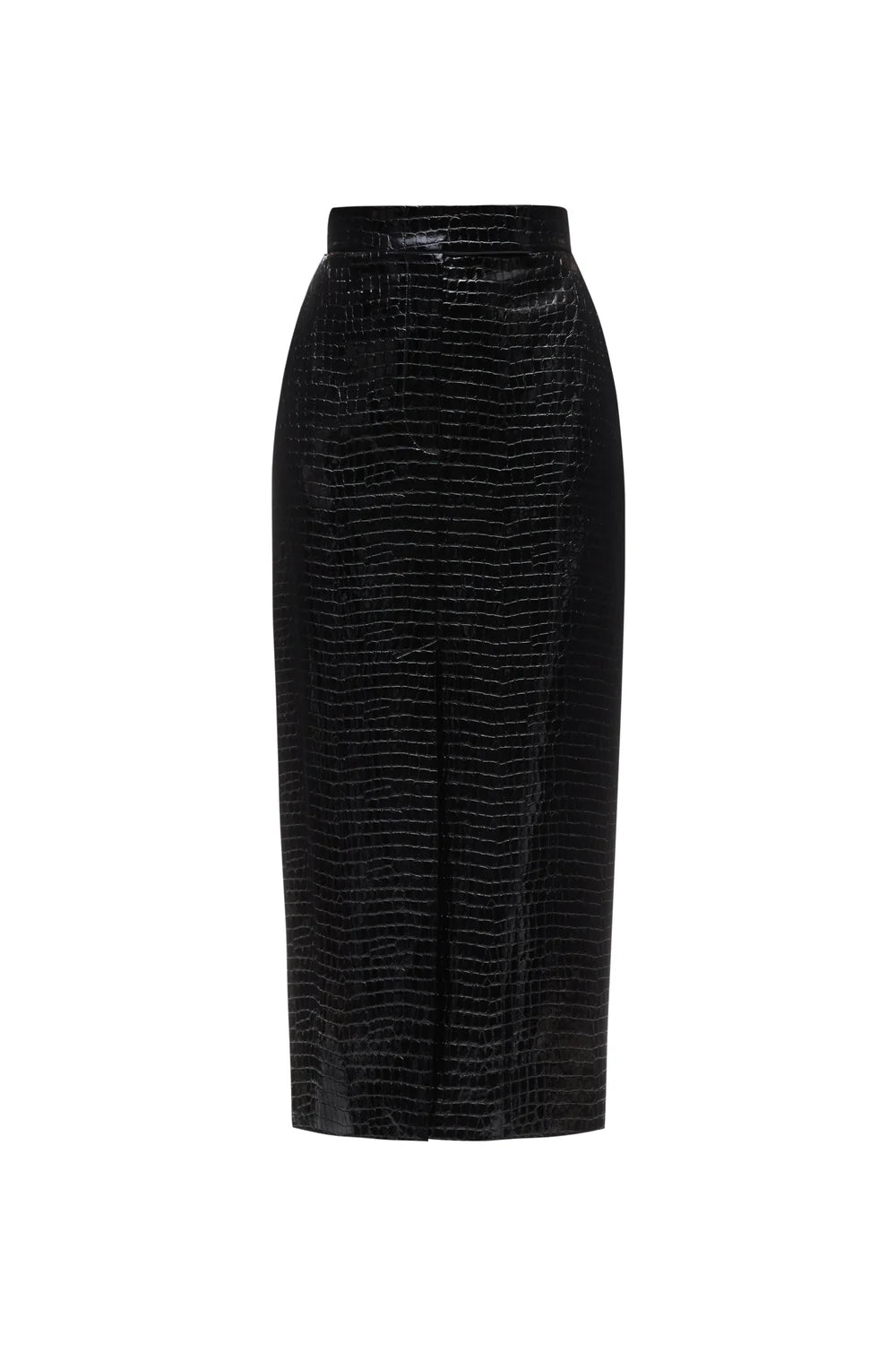 CROCO MIDI SKIRT BLACK