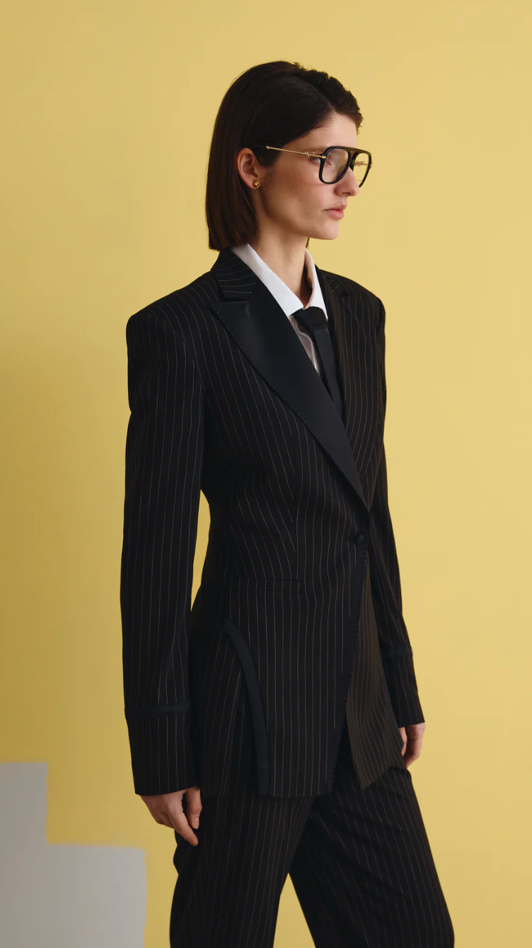 CLASSIC STRIPED BLACK SUIT