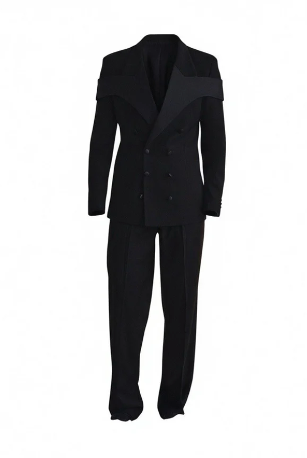 BLACK SUIT WITH ACCENT INSERTS