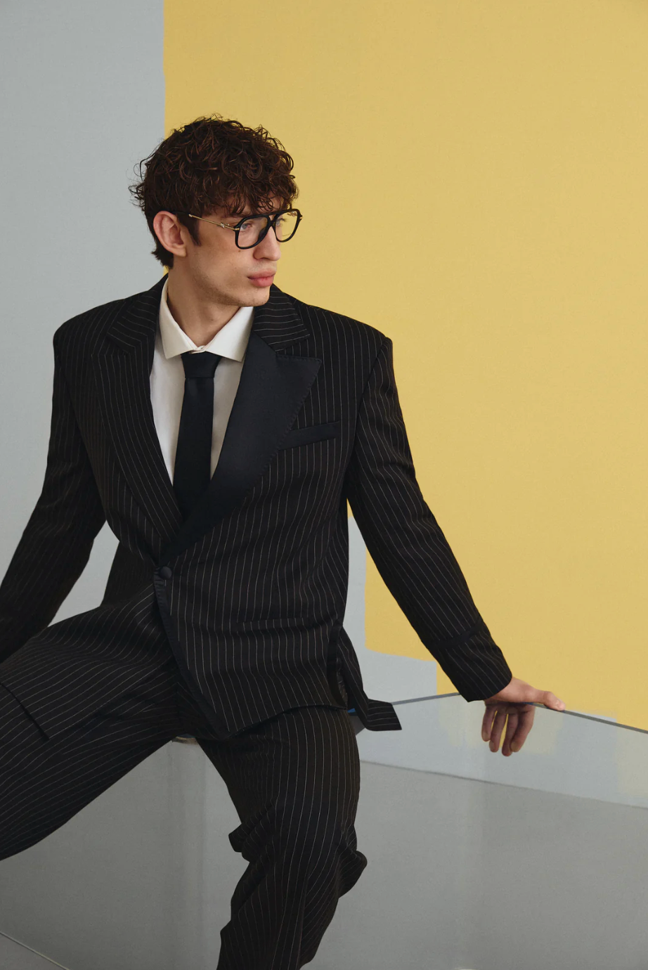 BLACK PINSTRIPE SUIT