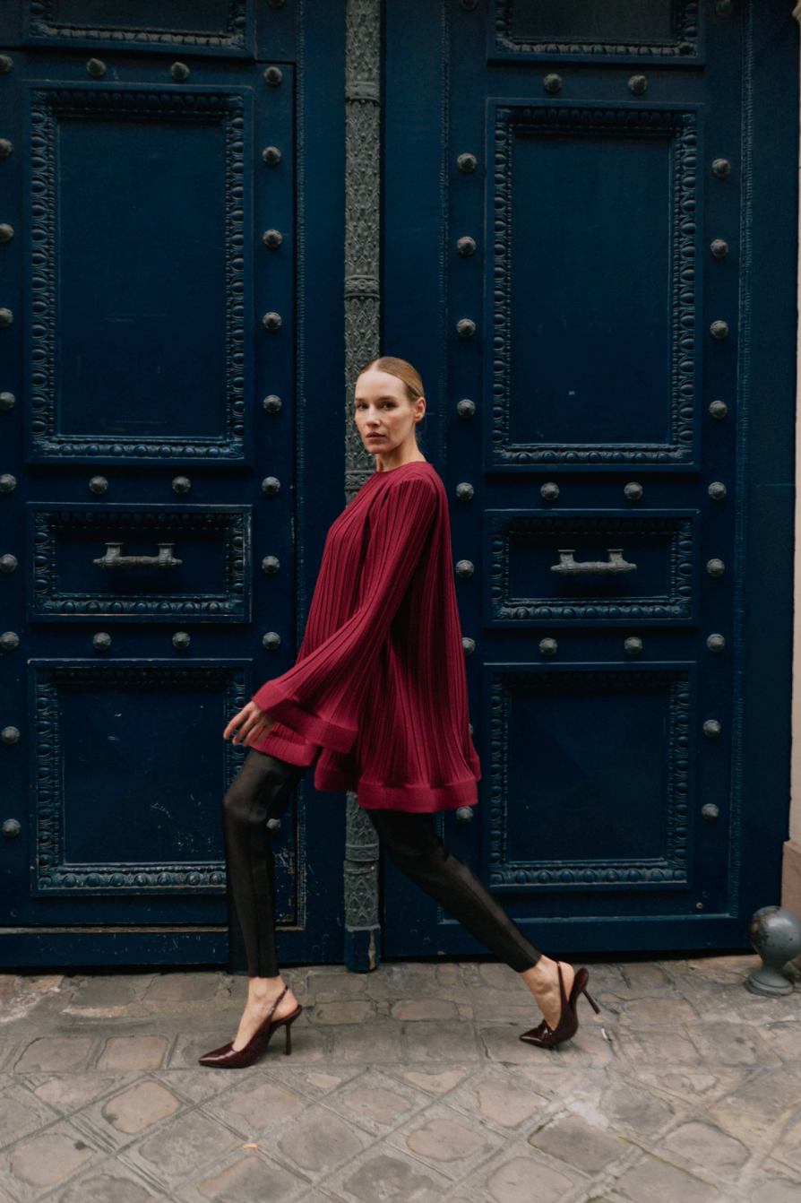 HEIDI DRESS BURGUNDY