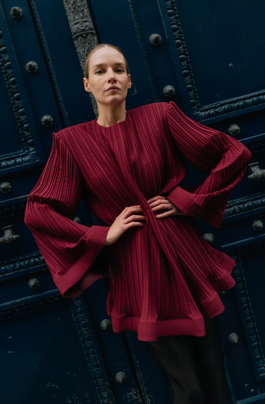 HEIDI DRESS BURGUNDY