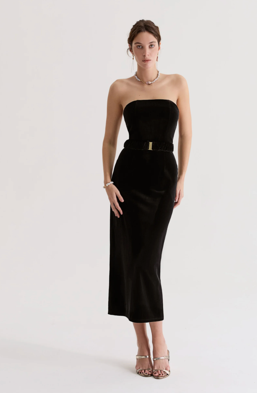 Éna Black Velvet Dress
