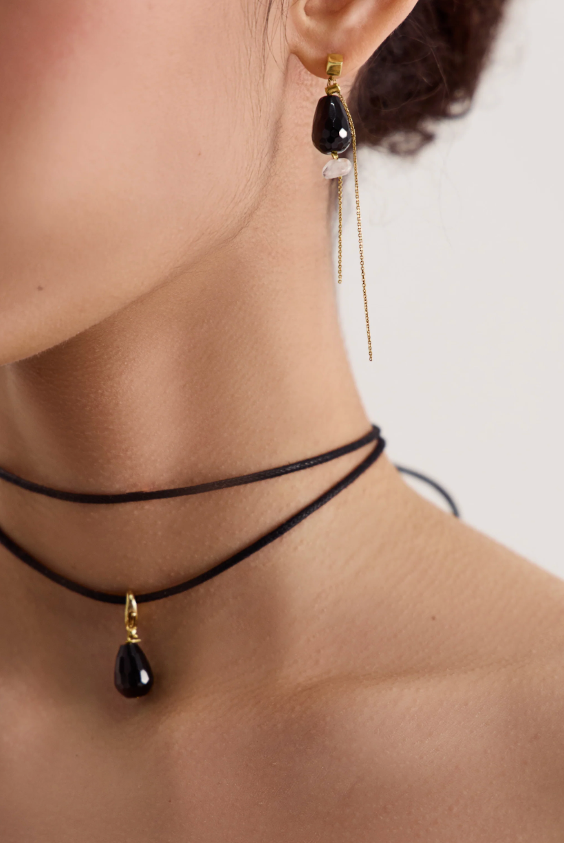 Lyra Earrings with Quartz