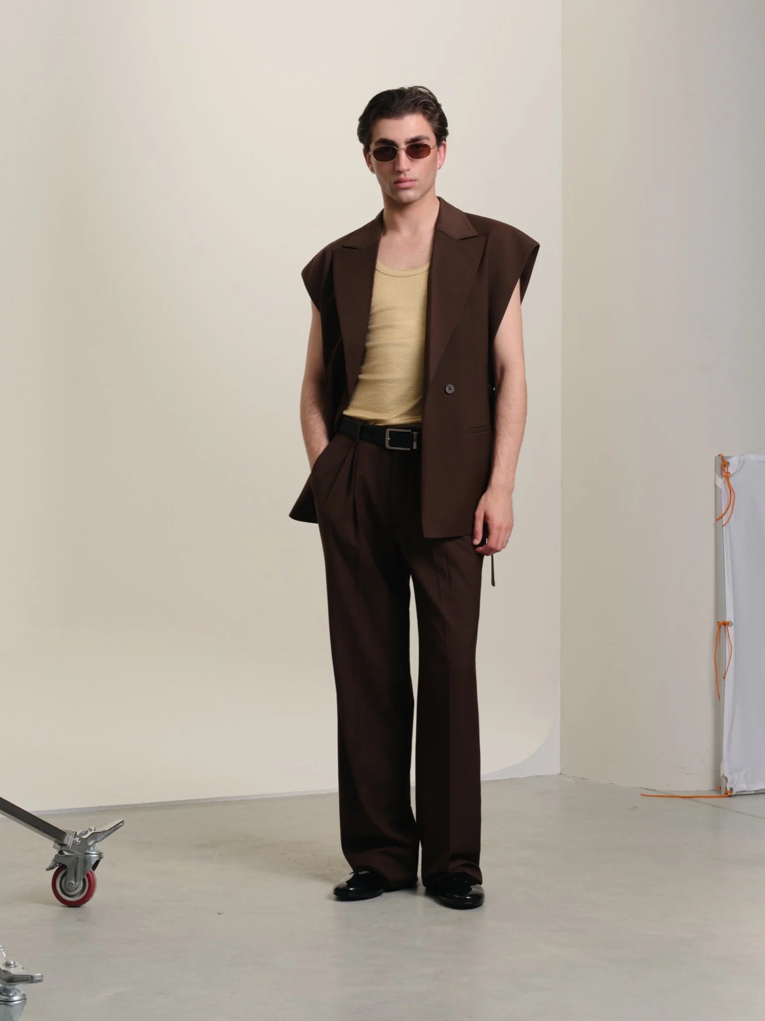 Chocolate Brown Sleeveless Suit