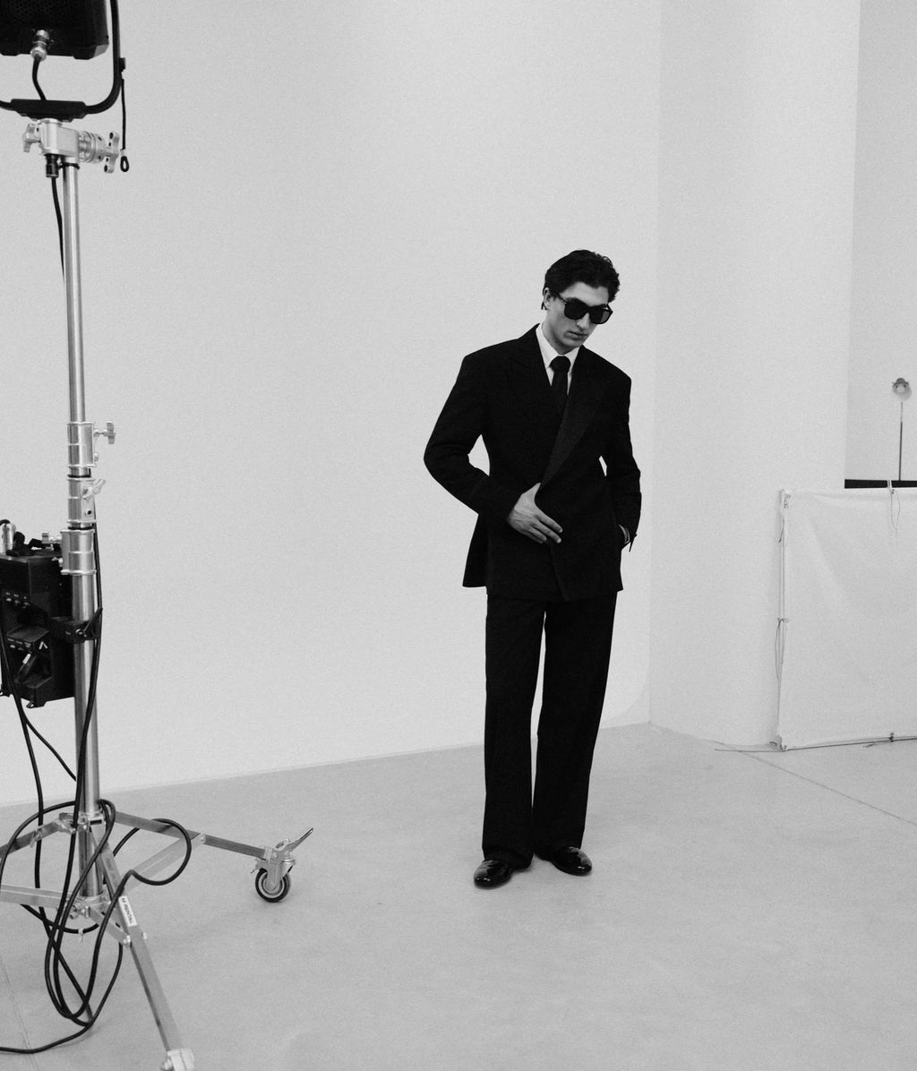 Black tuxedo with satin lapels
