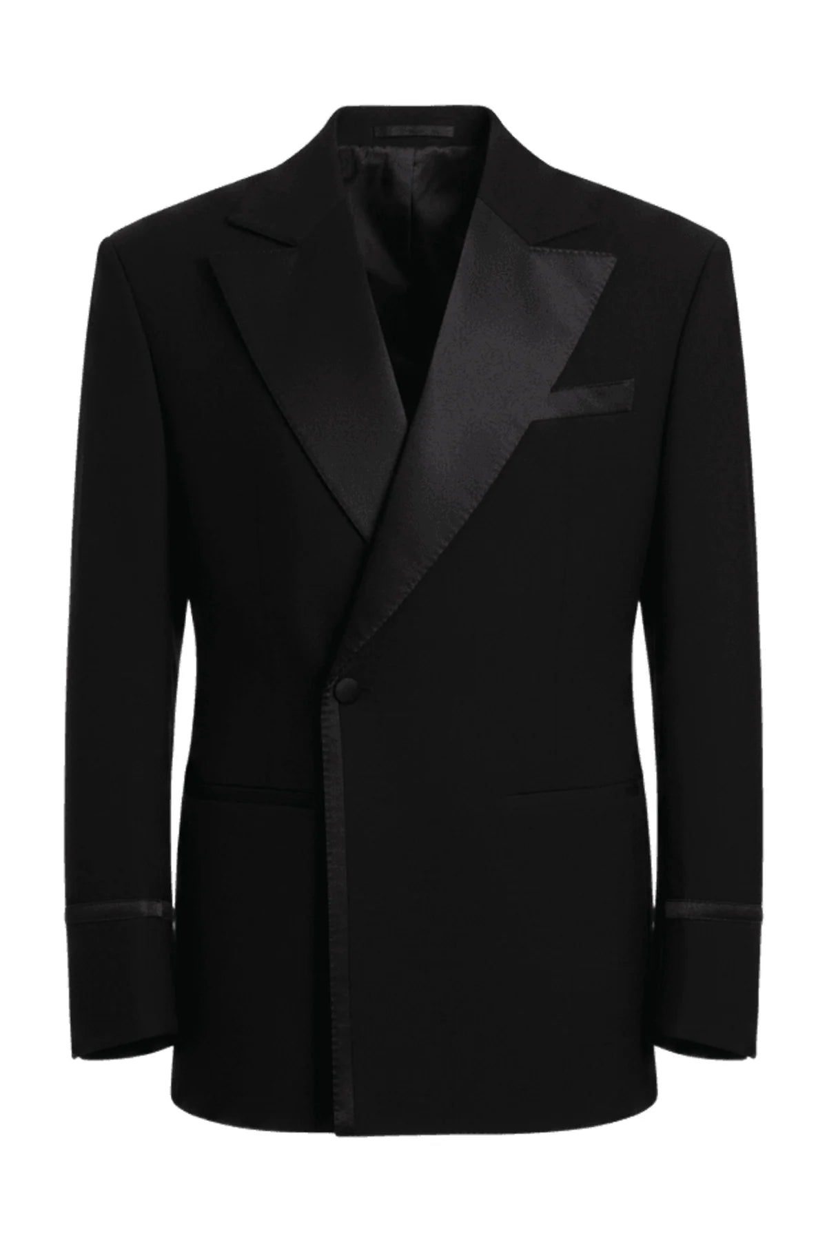 Black tuxedo with satin lapels