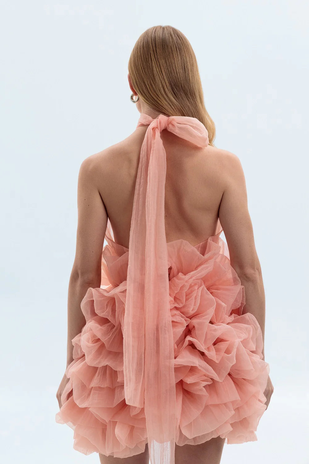 PINK CHIFFON MINI DRESS