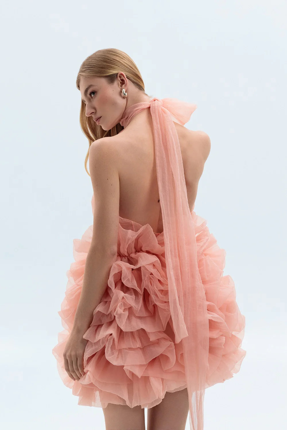PINK CHIFFON MINI DRESS