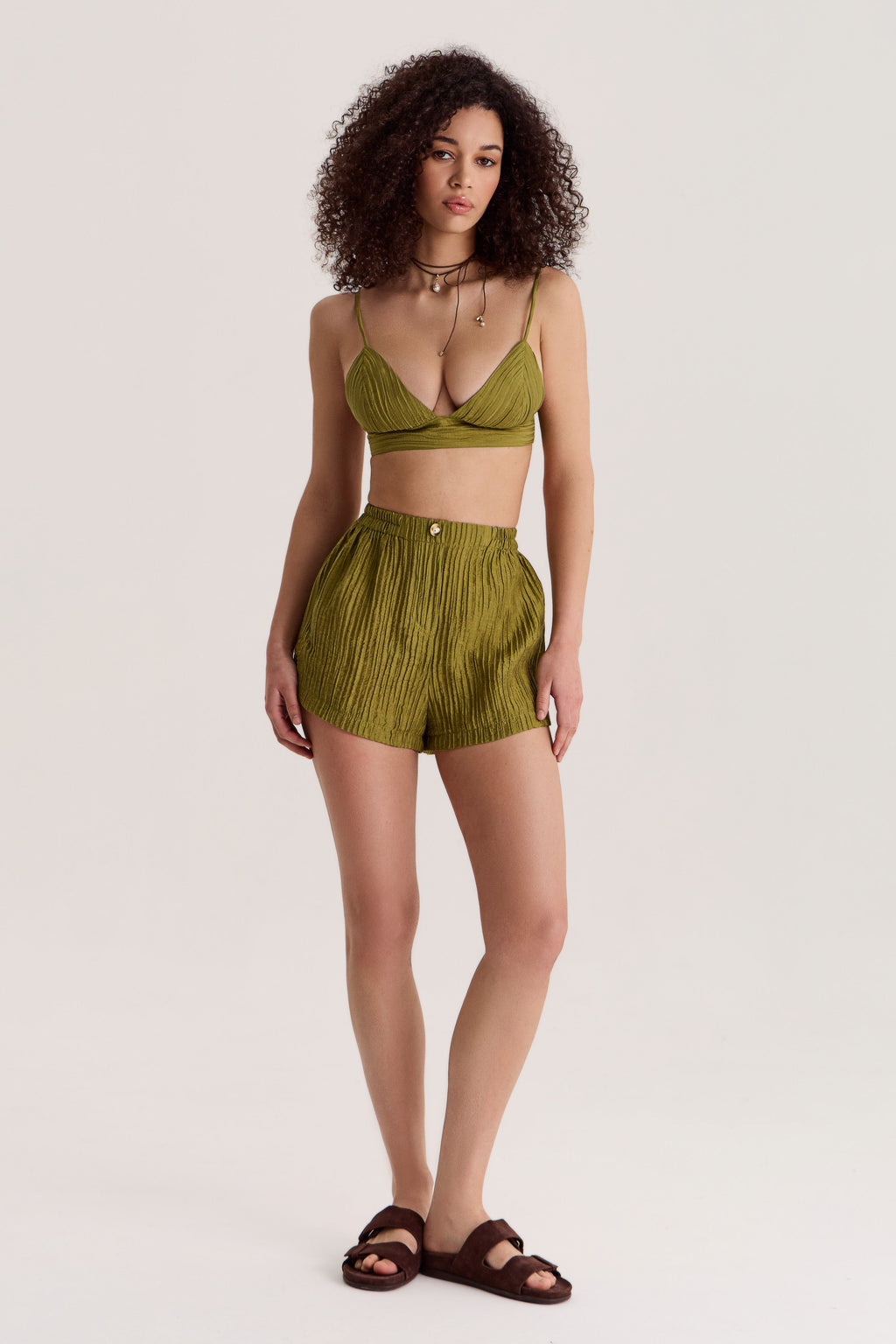 Evia Olive Bra + Shorts Set