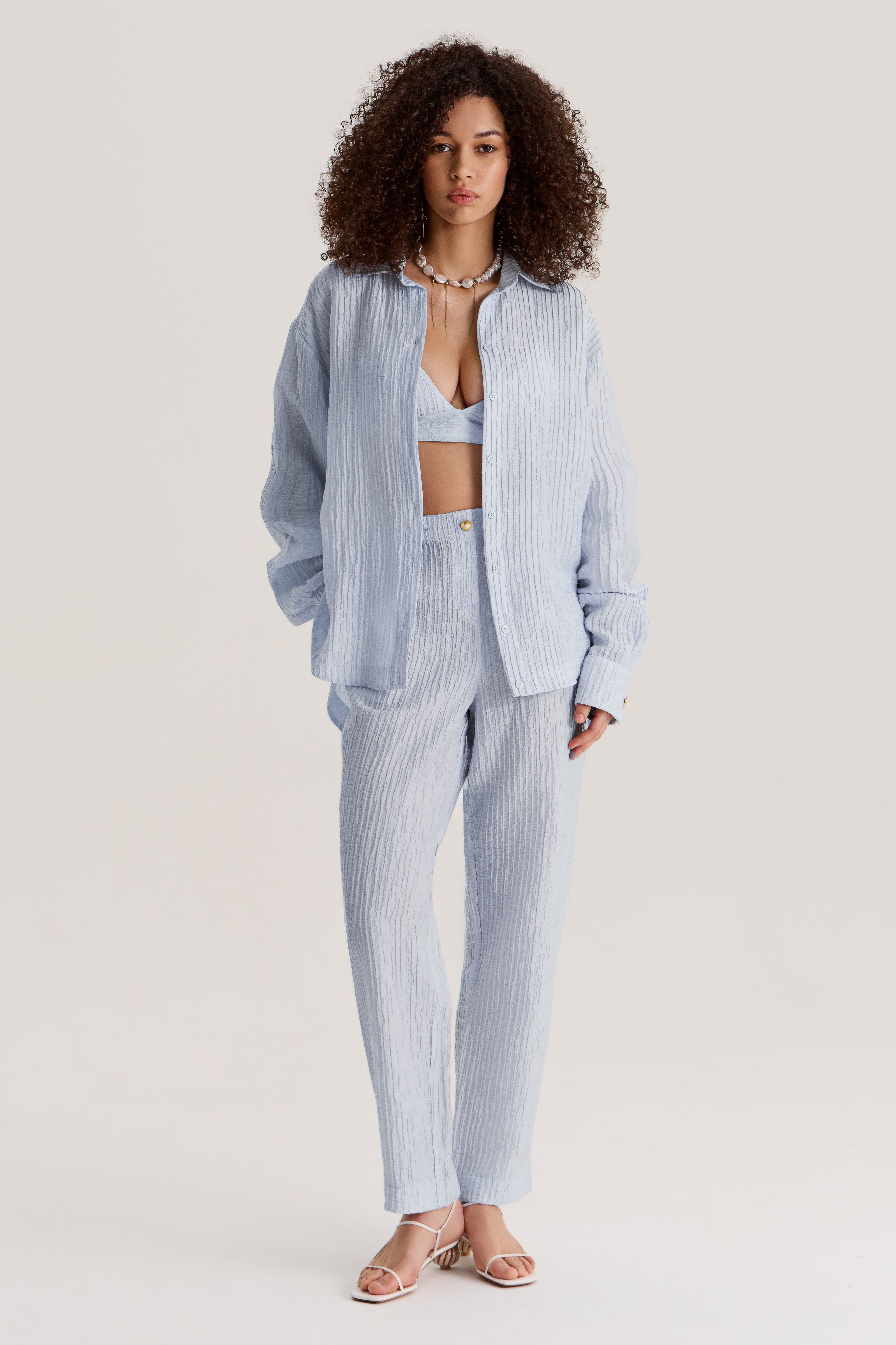 Evia Blue Shirt + Pants Set
