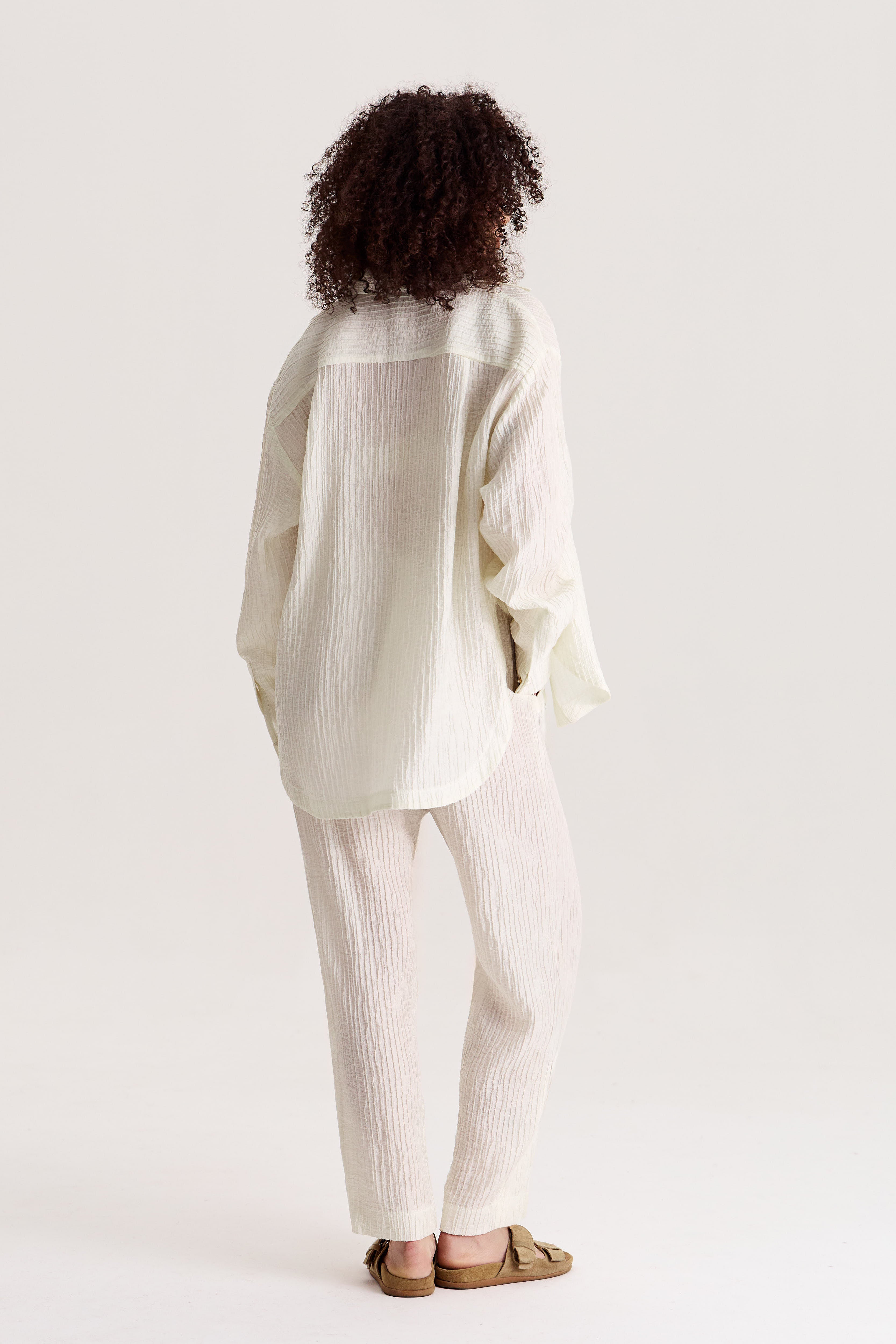 Evia White Shirt + Pants Set