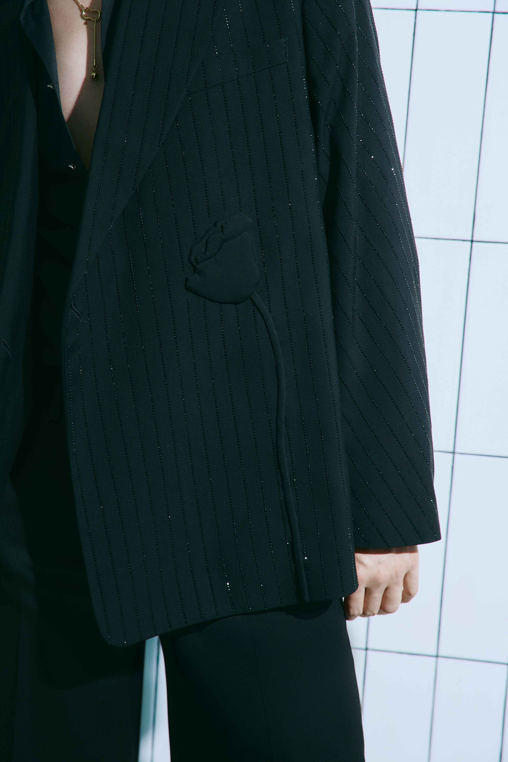 BLACK SHIMMER SUIT