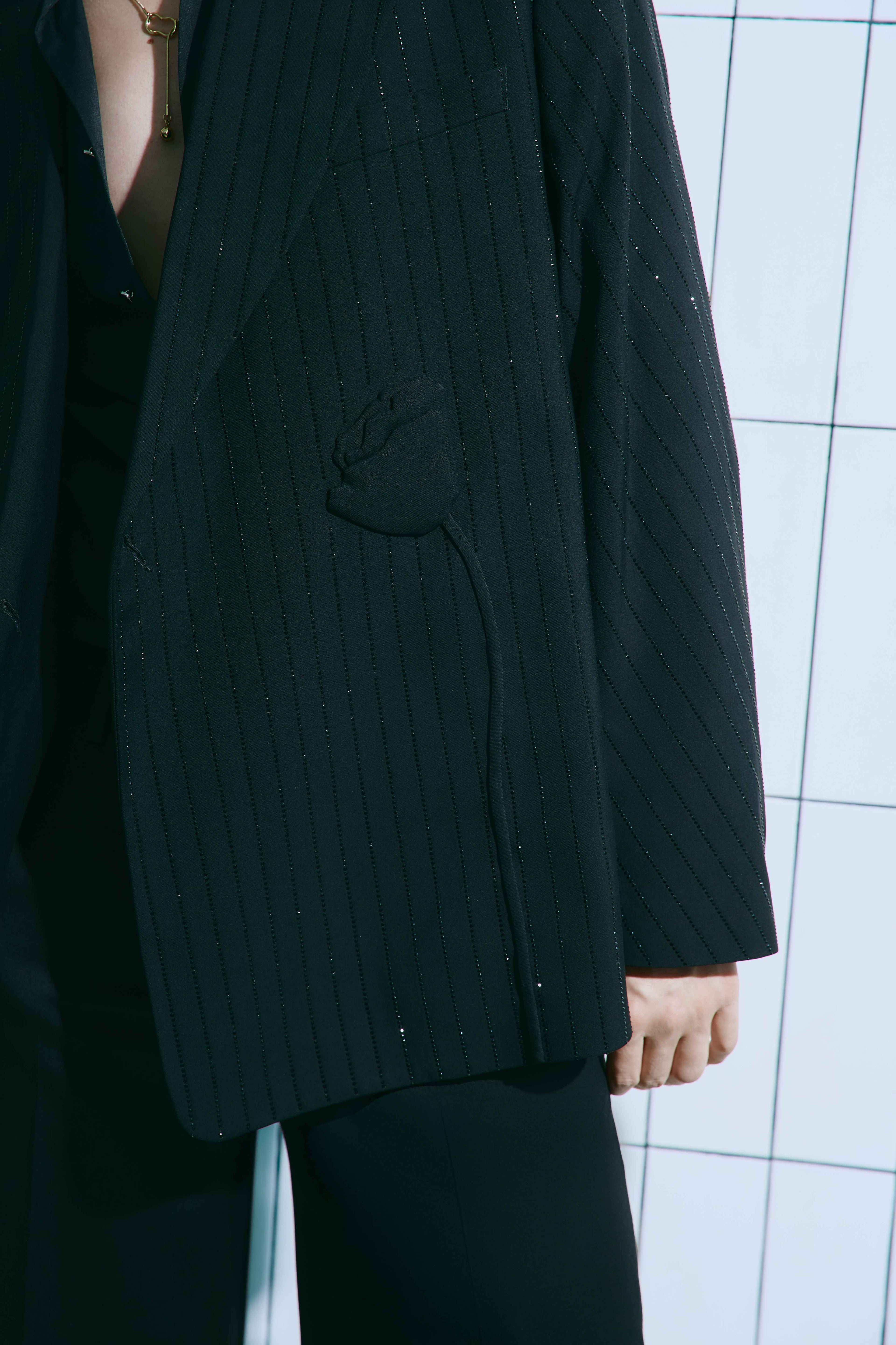 BLACK SHIMMER SUIT