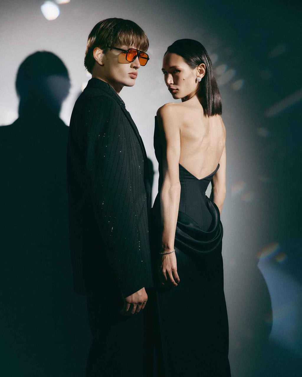 BLACK SCULPTED EVENING DRESS