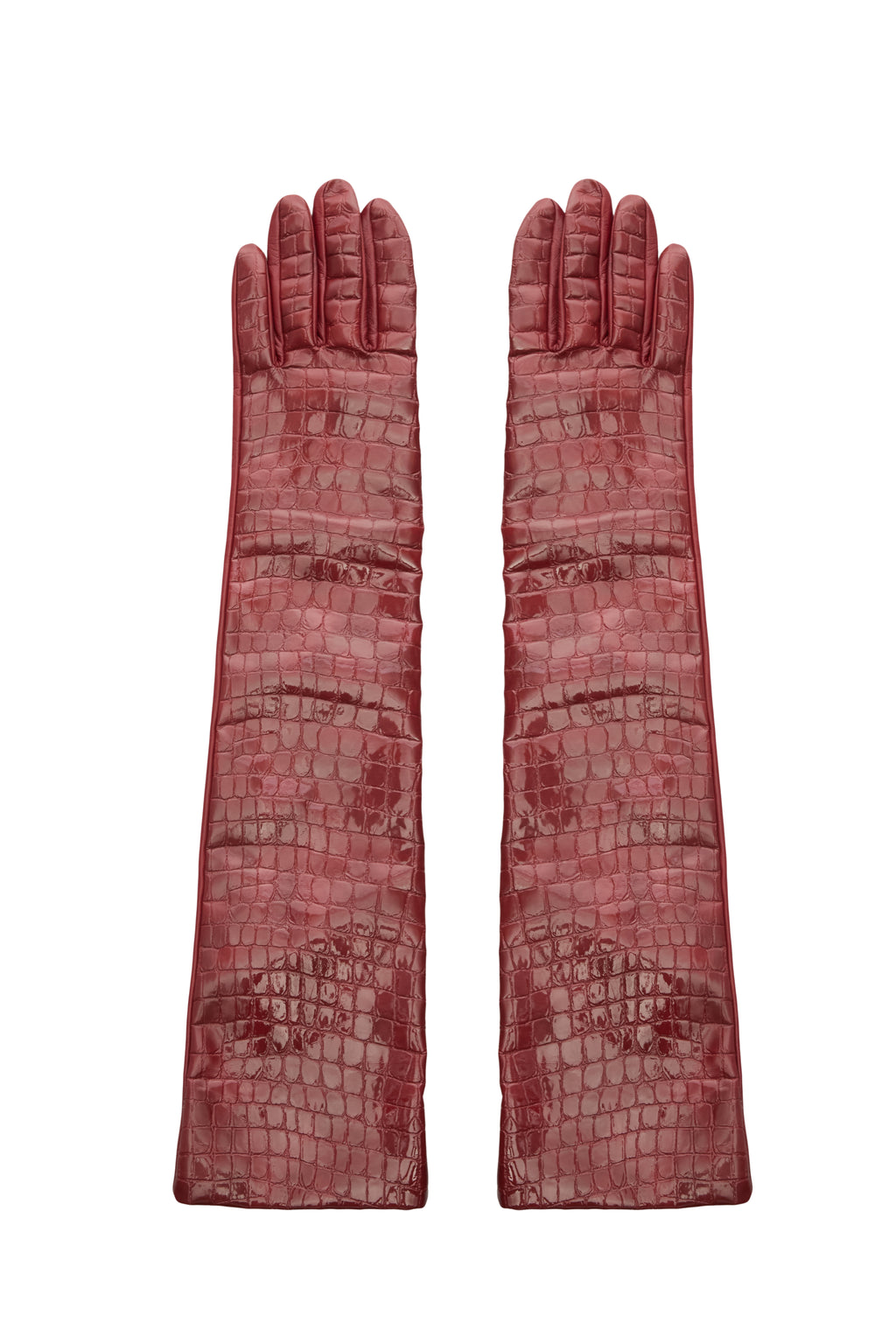 CROCO GLOVES BURGUNDY