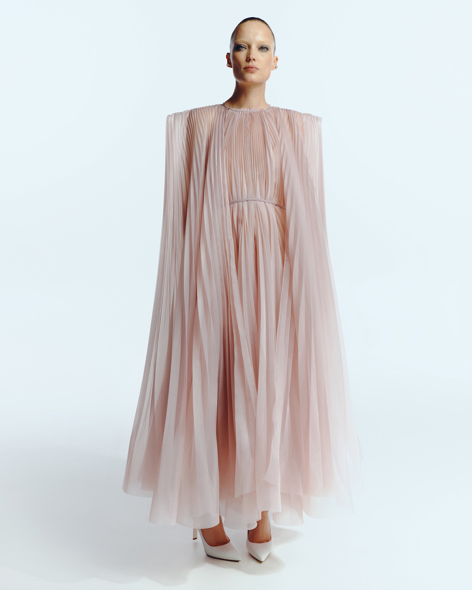 CAPE BLUSH DRESS