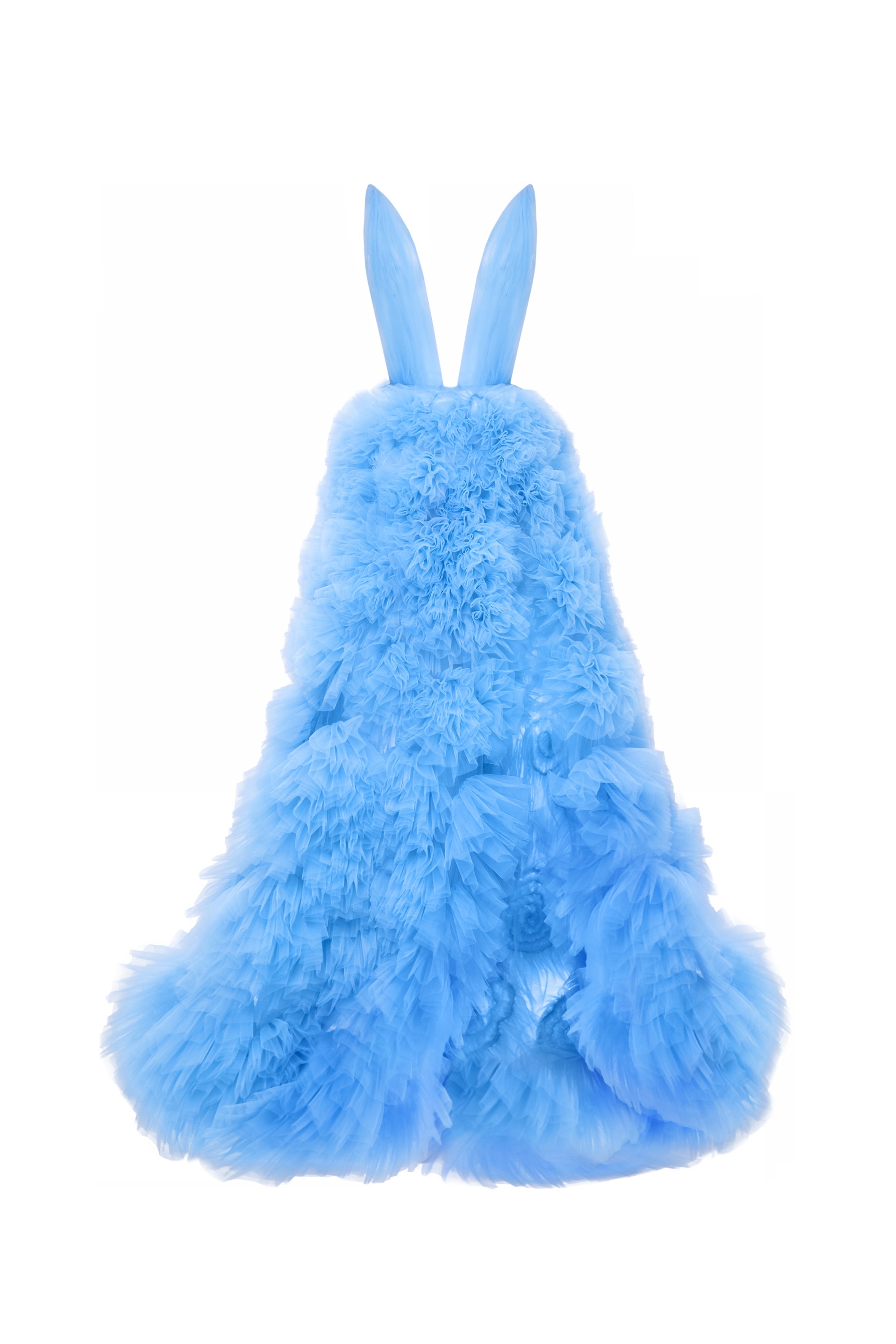 BLUE MAXI ORGANZA DRESS
