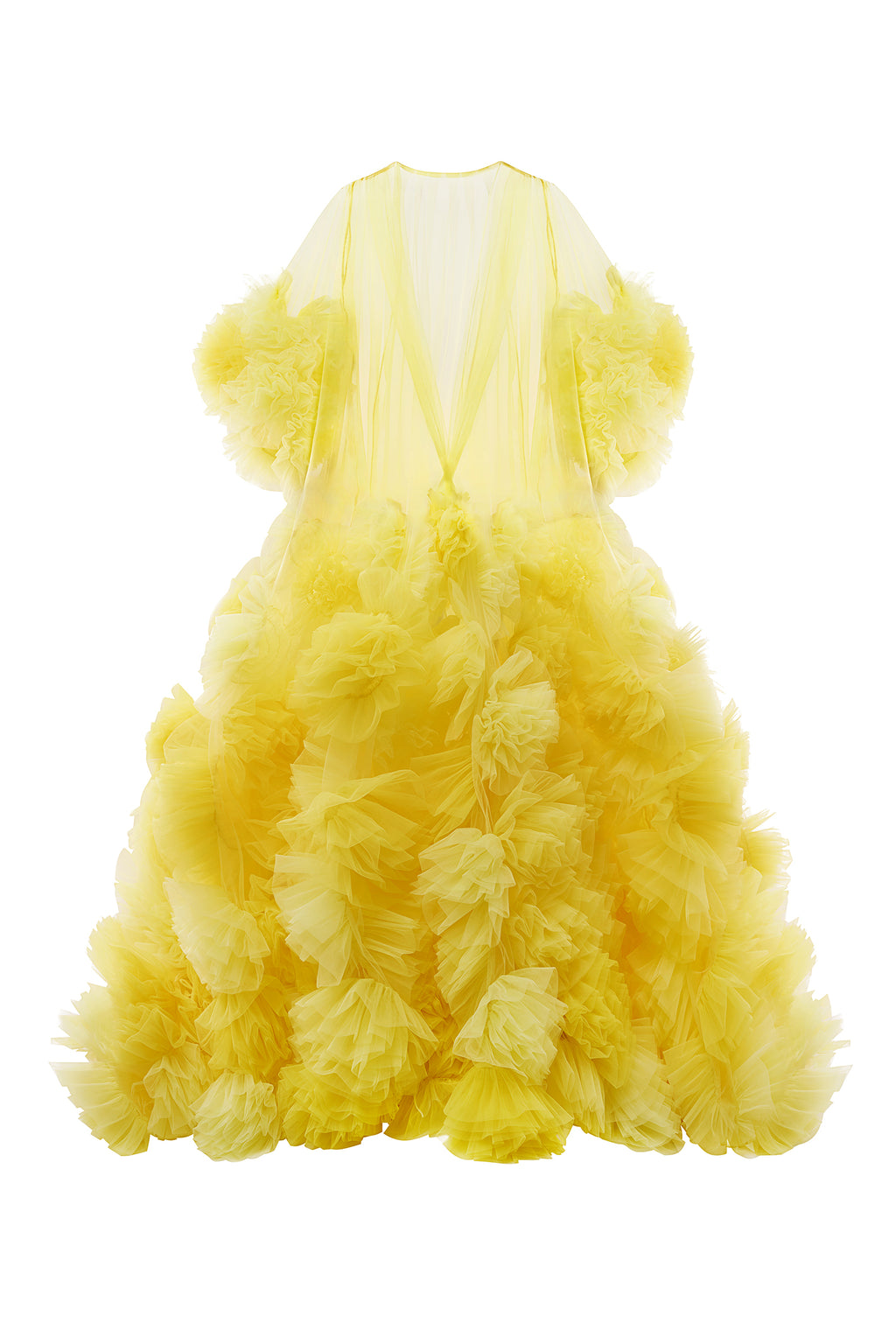 YELLOW CAPE WITH FLOWERS