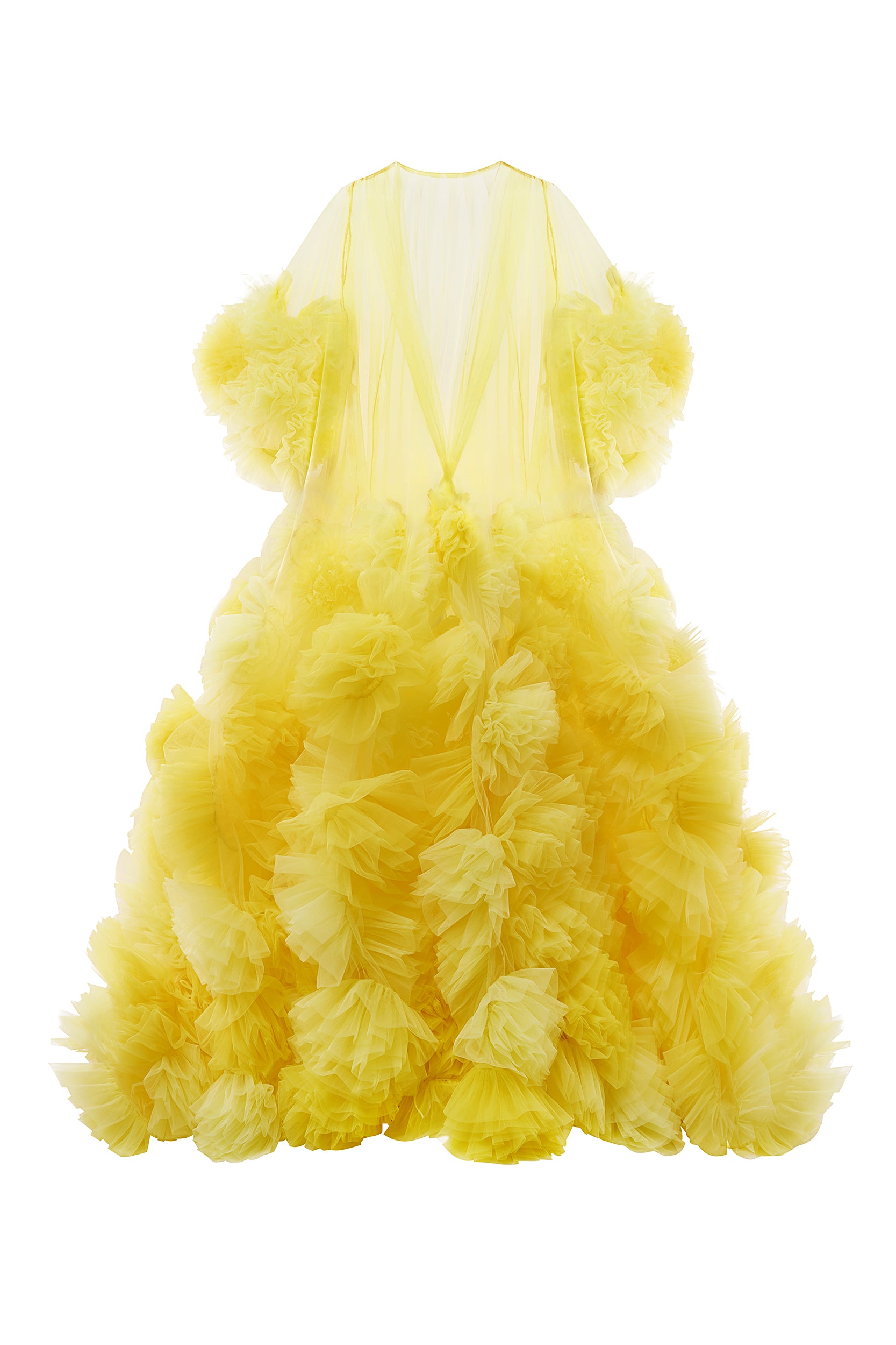 YELLOW CAPE WITH FLOWERS