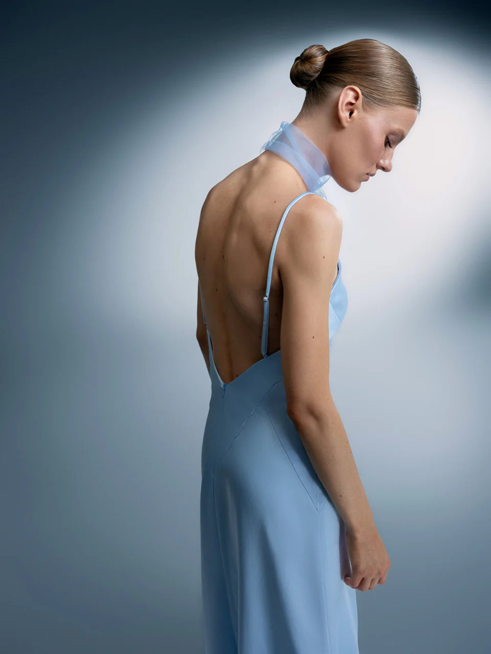 BLUE SLIP DRESS