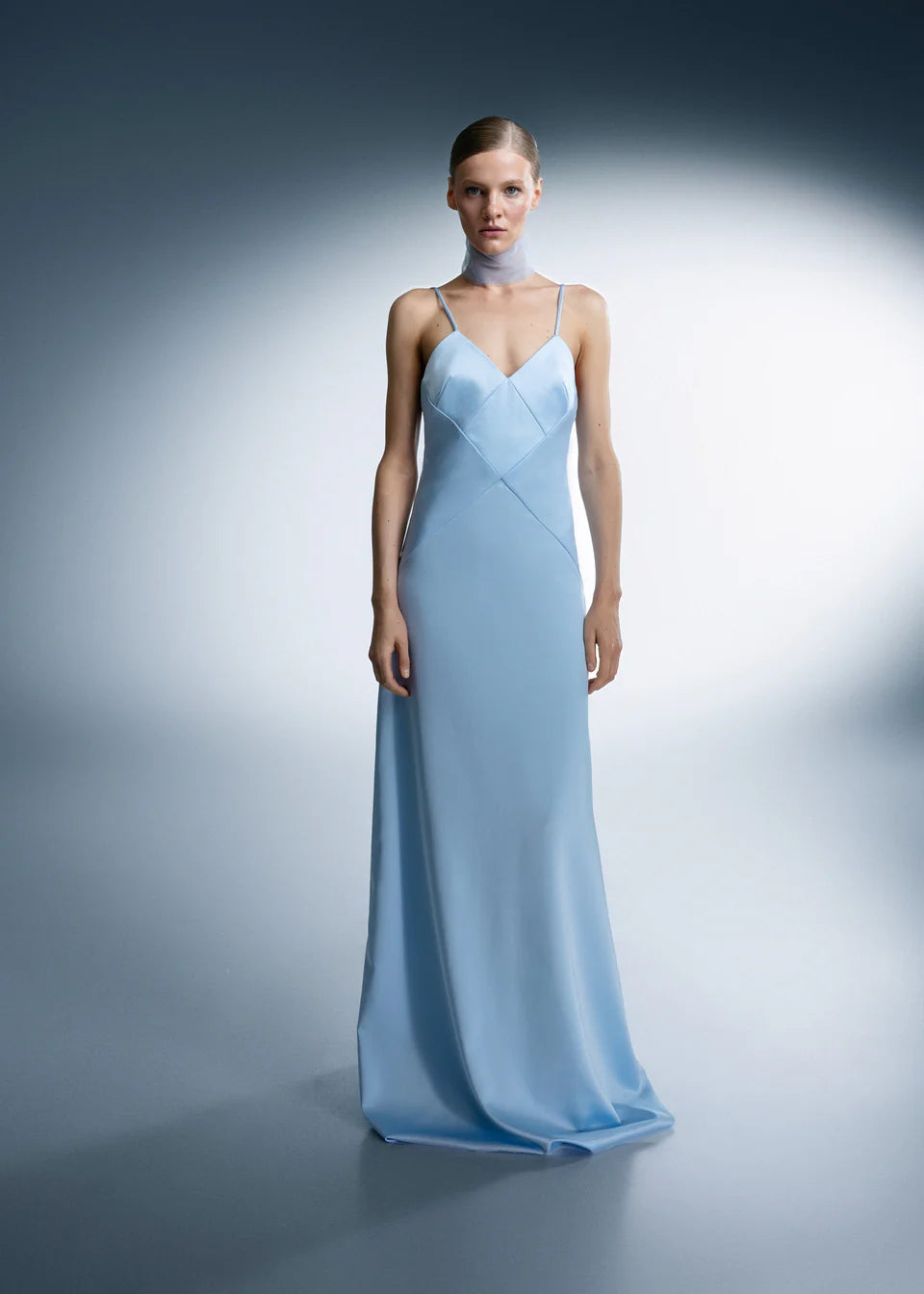 BLUE SLIP DRESS