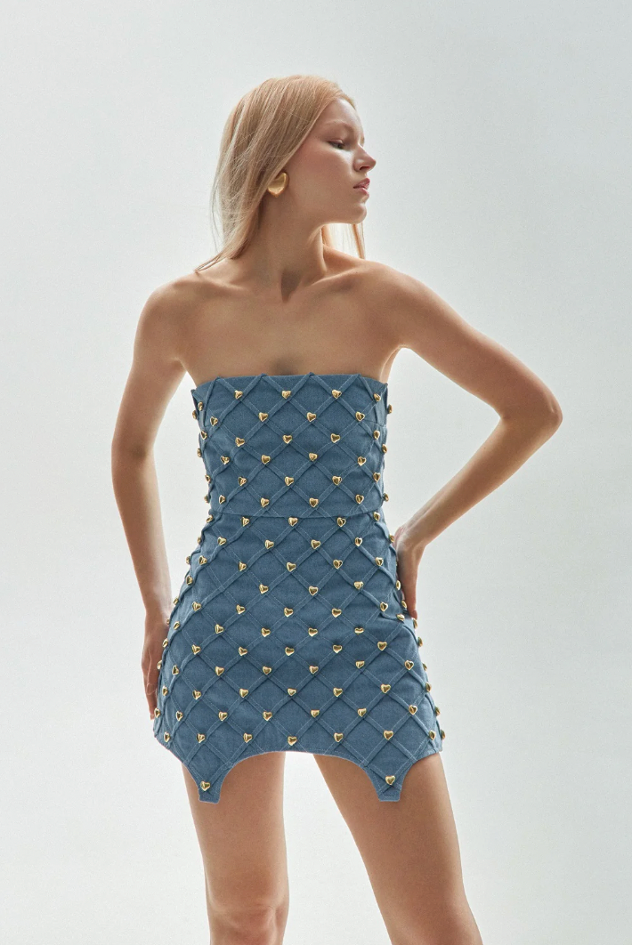 DENIM DRESS HEARTS