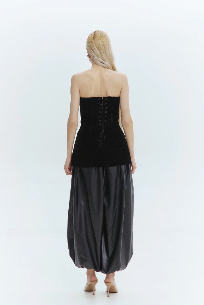 FAUX LEATHER BALLON PANTS