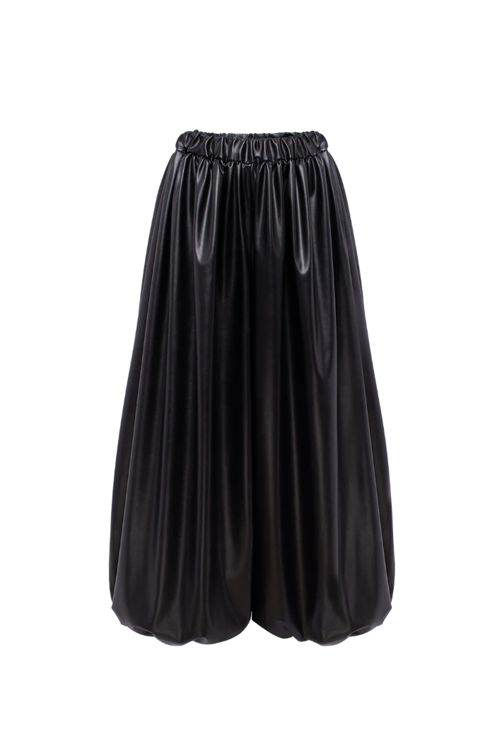FAUX LEATHER BALLON PANTS