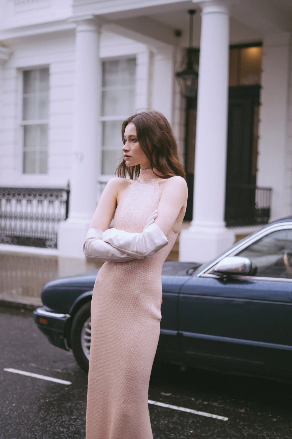 CUPIDON SEQUIN NUDE DRESS