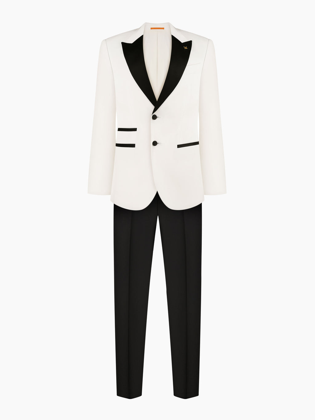IVORY TUXEDO WITH BLACK PEAK LAPEL