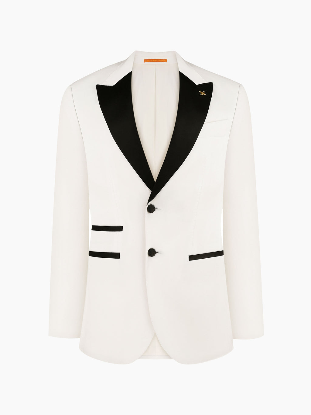 IVORY TUXEDO WITH BLACK PEAK LAPEL