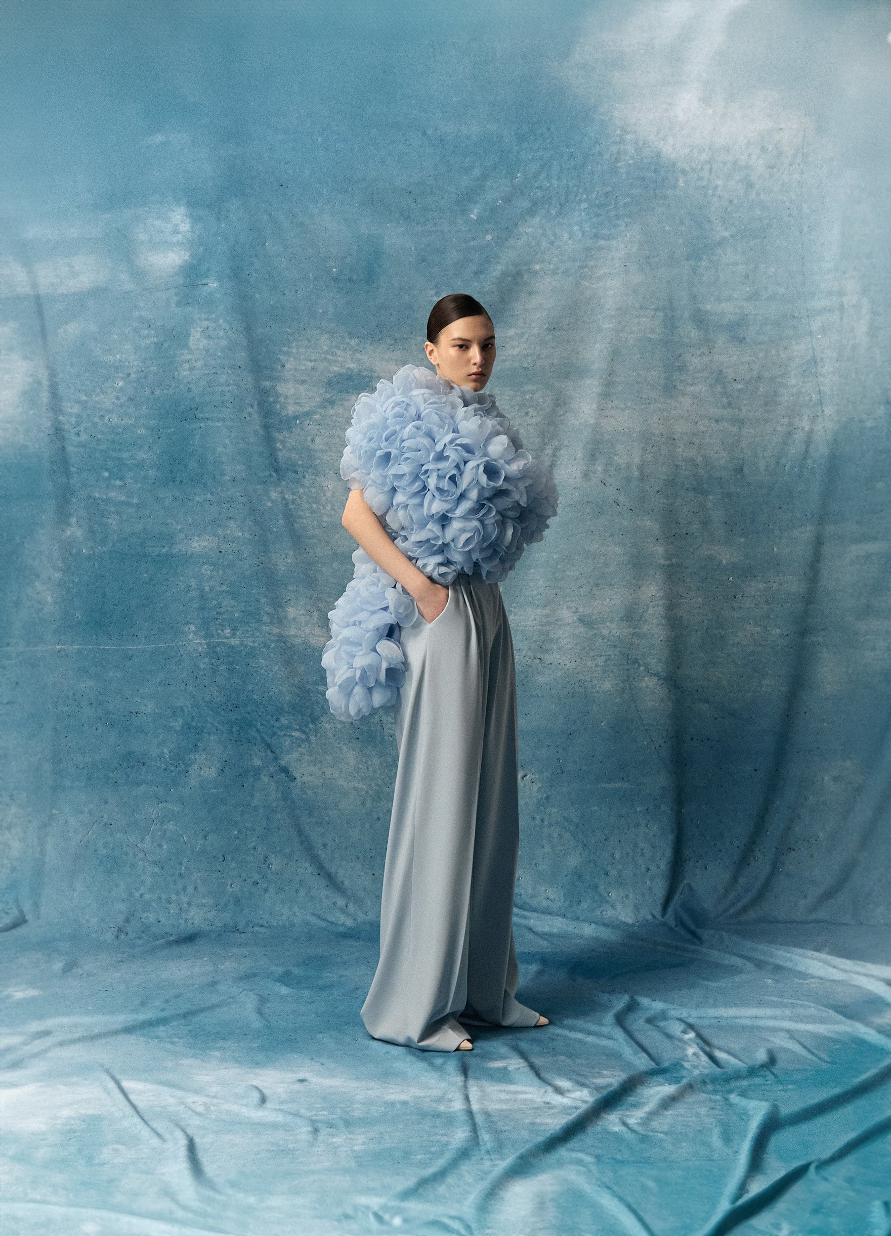 BLUE FLOWER BOLERO