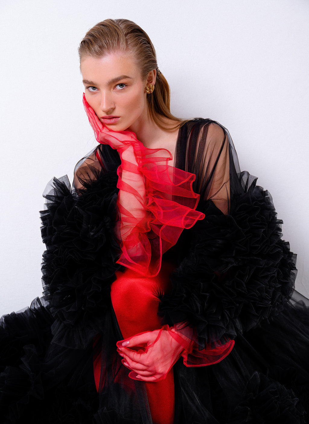 NIGHT CAPE WITH FLOWERS