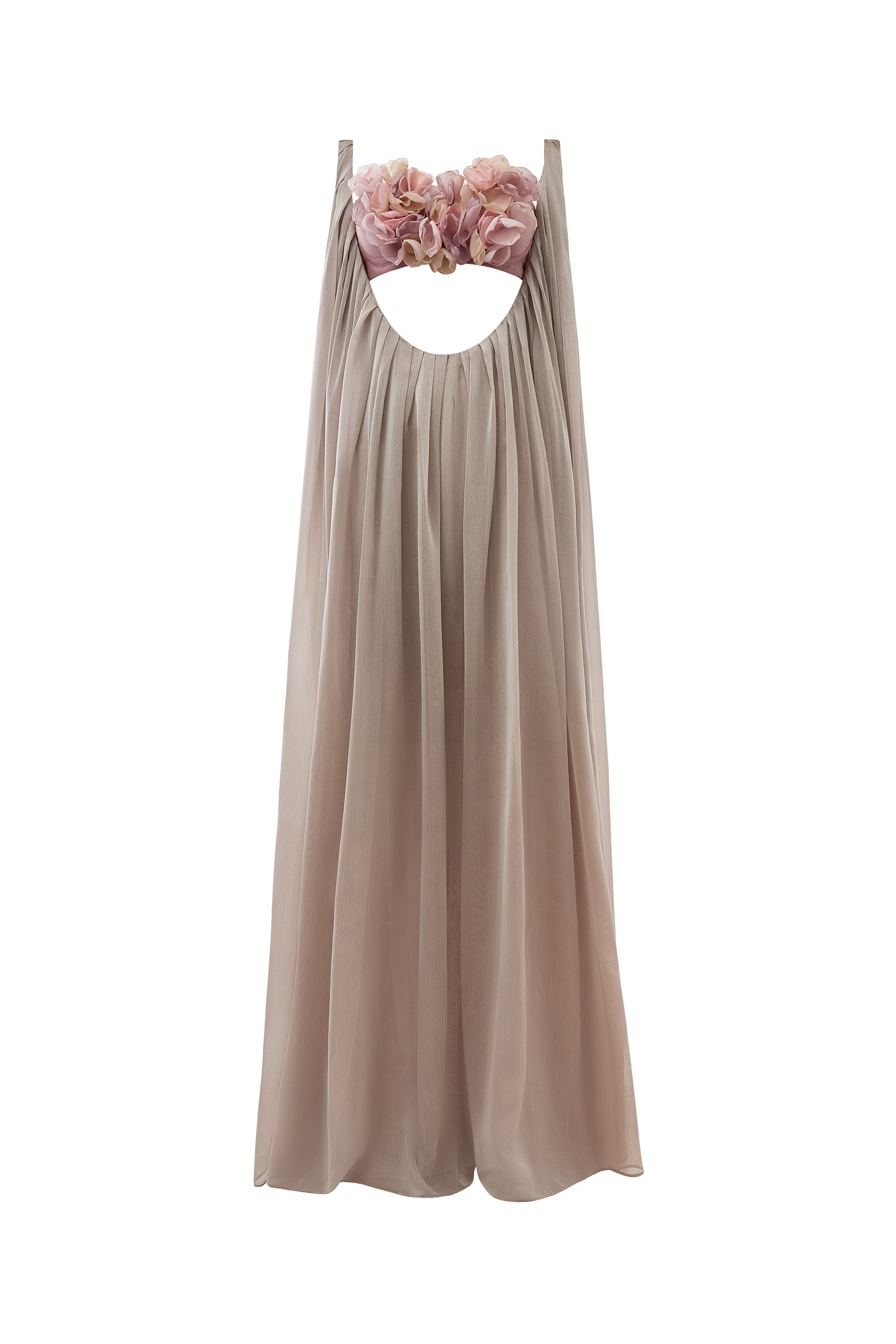 PINK CHIFFON DRESS WITH A DETACHABLE TOP