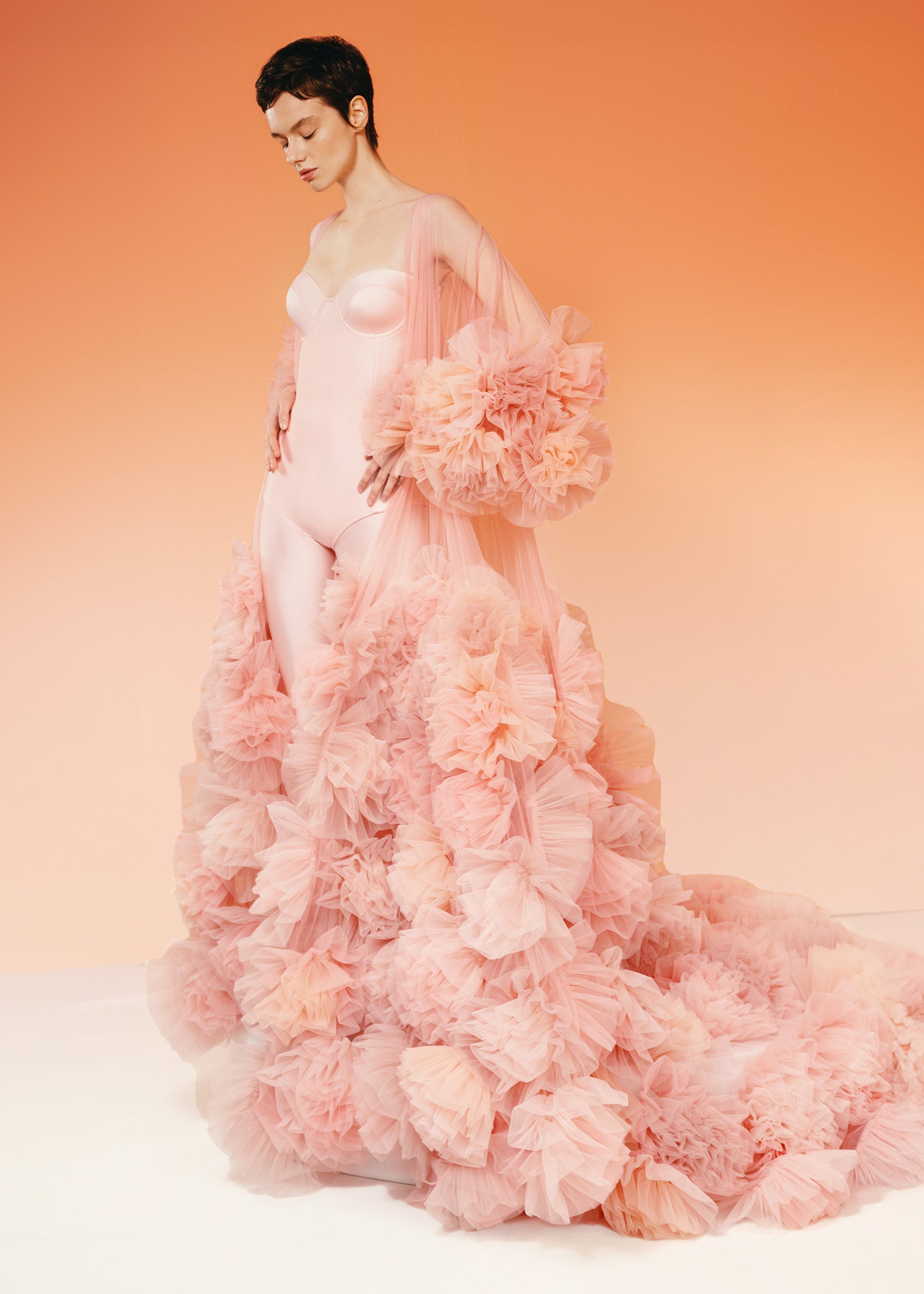 ROSE CAPE WITH FLOWERS