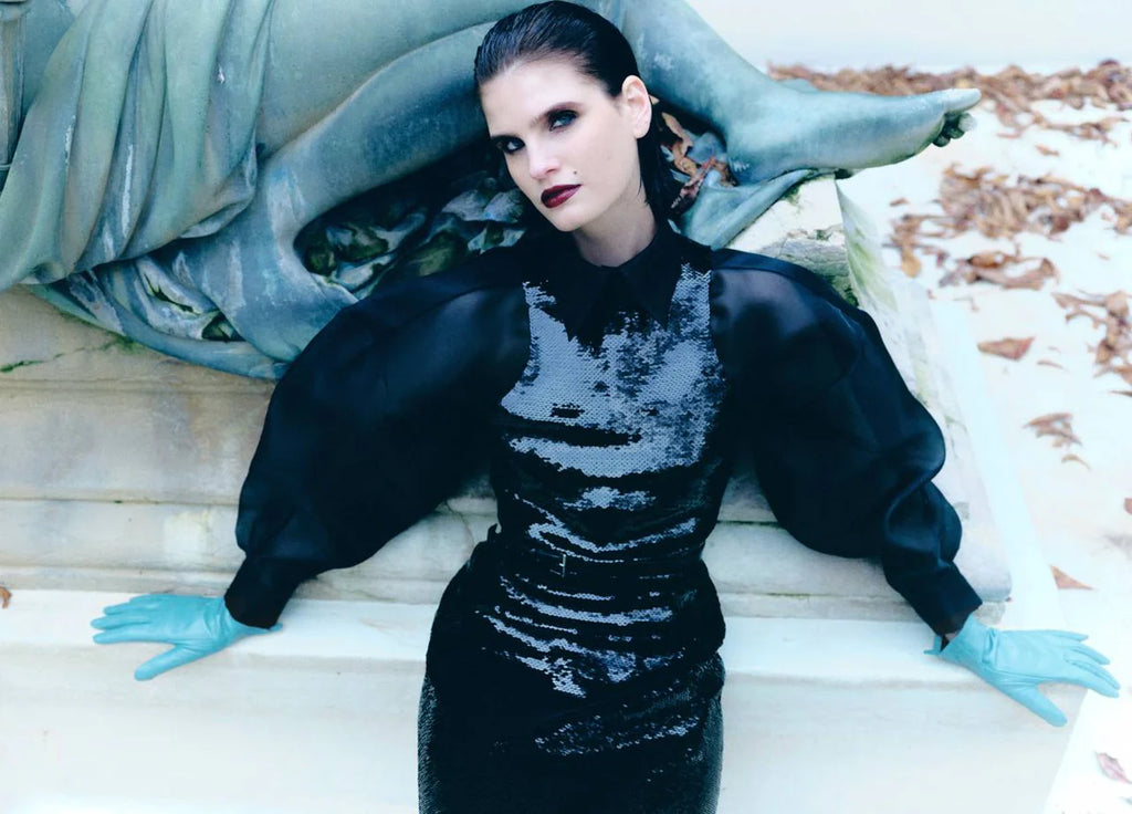 SEMI-SHEER BLACK BLOUSE